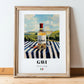 Gavi – Italian White Wine, Vineyard Terrace Wall Art, in wooden frame leaning on the floor