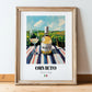 Orvieto – Italian White Wine, Wine Bar Illustration, in wooden frame leaning on the floor