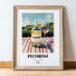 Pecorino – Italian White Wine, Wine Bar Still Life, in wooden frame leaning on the floor