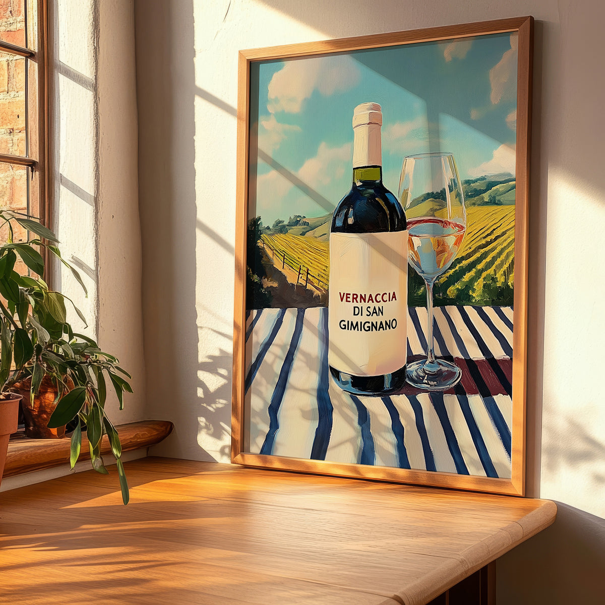 Vernaccia di San Gimignano – Italian White Wine, Wine Bar Poster, clean layout with no caption